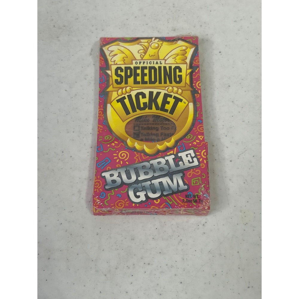 Vintage 1996 Amurol Official Speeding Ticket Bubble Gum‎ Factory Sealed Novelty